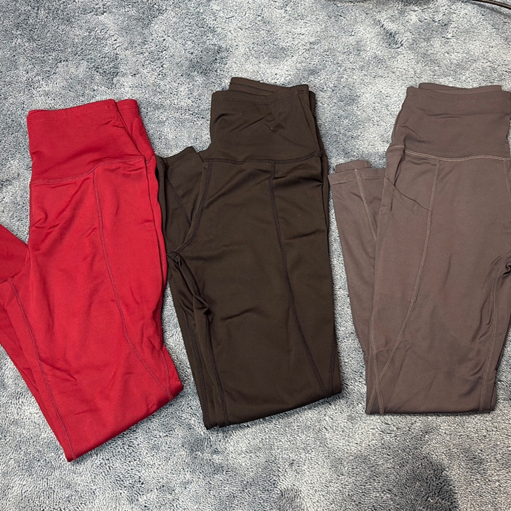 Stylish Women's Leggings - Red, Black, and Brown